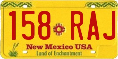 NM license plate 158RAJ