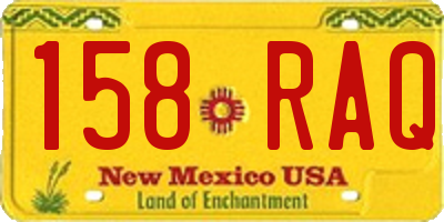 NM license plate 158RAQ