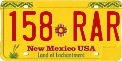 NM license plate 158RAR