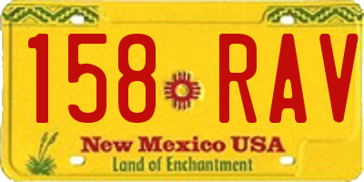 NM license plate 158RAV