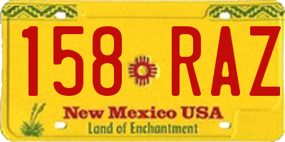 NM license plate 158RAZ