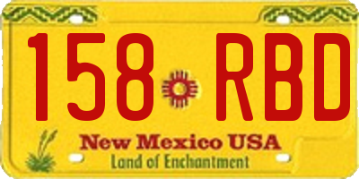 NM license plate 158RBD
