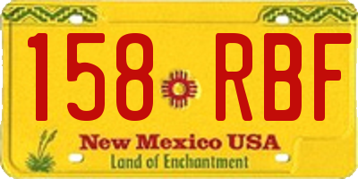 NM license plate 158RBF