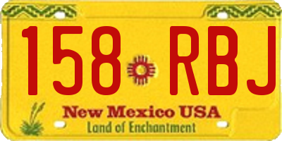 NM license plate 158RBJ