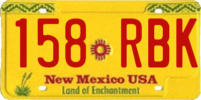 NM license plate 158RBK