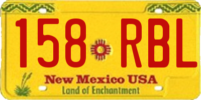 NM license plate 158RBL