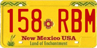 NM license plate 158RBM