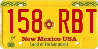 NM license plate 158RBT