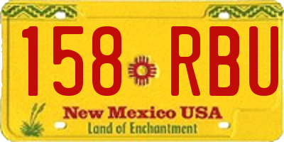 NM license plate 158RBU