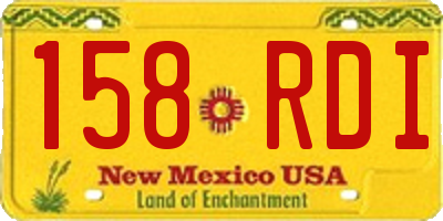 NM license plate 158RDI