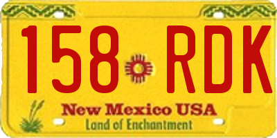 NM license plate 158RDK