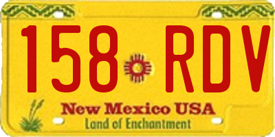 NM license plate 158RDV