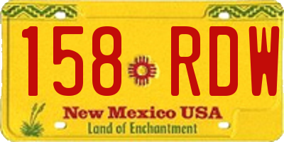 NM license plate 158RDW