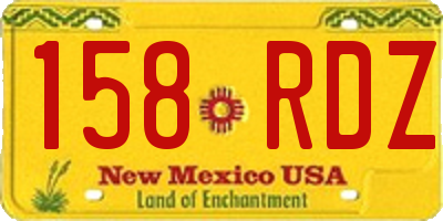 NM license plate 158RDZ