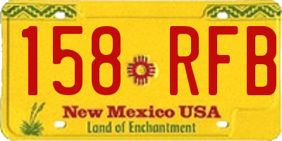 NM license plate 158RFB