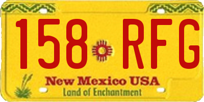 NM license plate 158RFG
