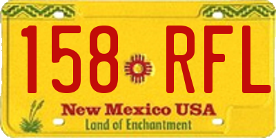NM license plate 158RFL