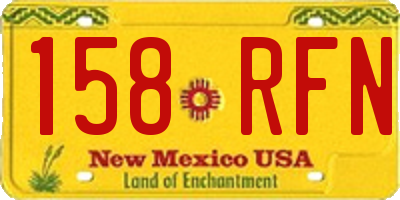 NM license plate 158RFN