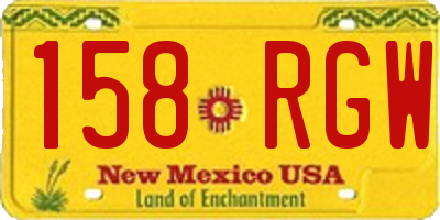 NM license plate 158RGW