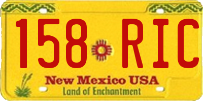 NM license plate 158RIC
