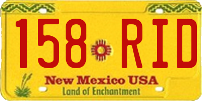 NM license plate 158RID