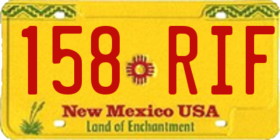 NM license plate 158RIF