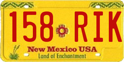 NM license plate 158RIK
