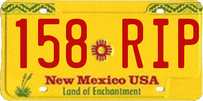 NM license plate 158RIP