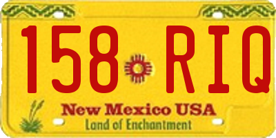 NM license plate 158RIQ