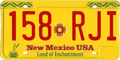 NM license plate 158RJI