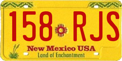 NM license plate 158RJS