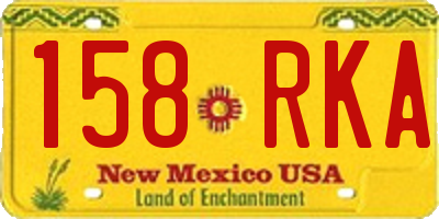 NM license plate 158RKA