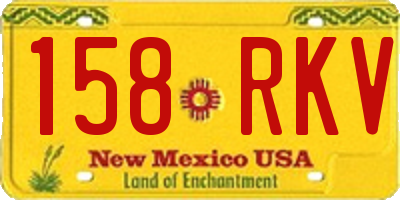 NM license plate 158RKV