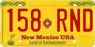 NM license plate 158RND