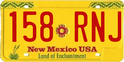 NM license plate 158RNJ