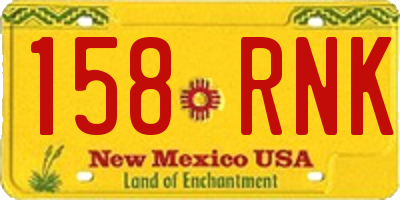 NM license plate 158RNK