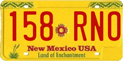 NM license plate 158RNO