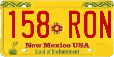 NM license plate 158RON