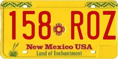 NM license plate 158ROZ