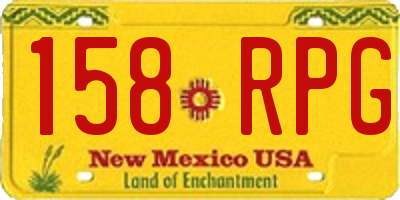 NM license plate 158RPG