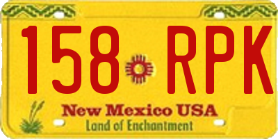 NM license plate 158RPK