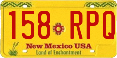NM license plate 158RPQ