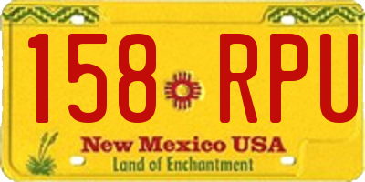 NM license plate 158RPU