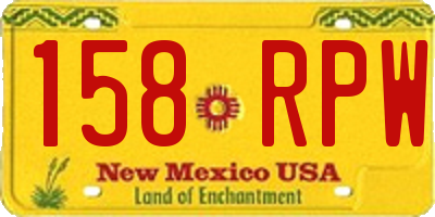 NM license plate 158RPW