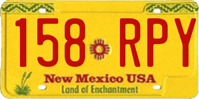NM license plate 158RPY