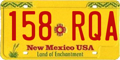 NM license plate 158RQA