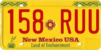 NM license plate 158RUU