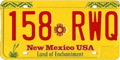 NM license plate 158RWQ