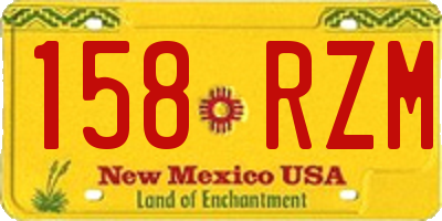 NM license plate 158RZM