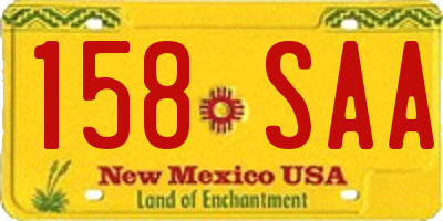 NM license plate 158SAA
